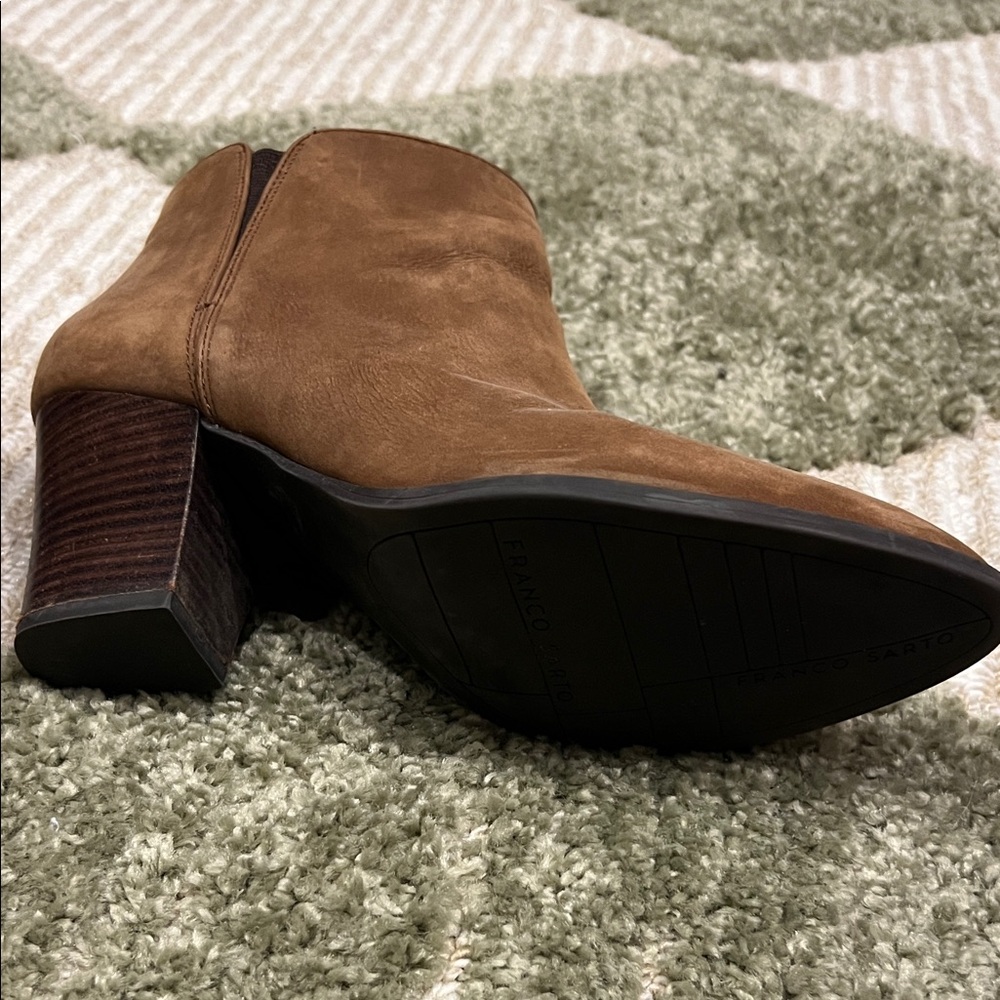 Franco Sarto Heeled Brown Ankle Booties - Size 7 - Picture 6 of 9